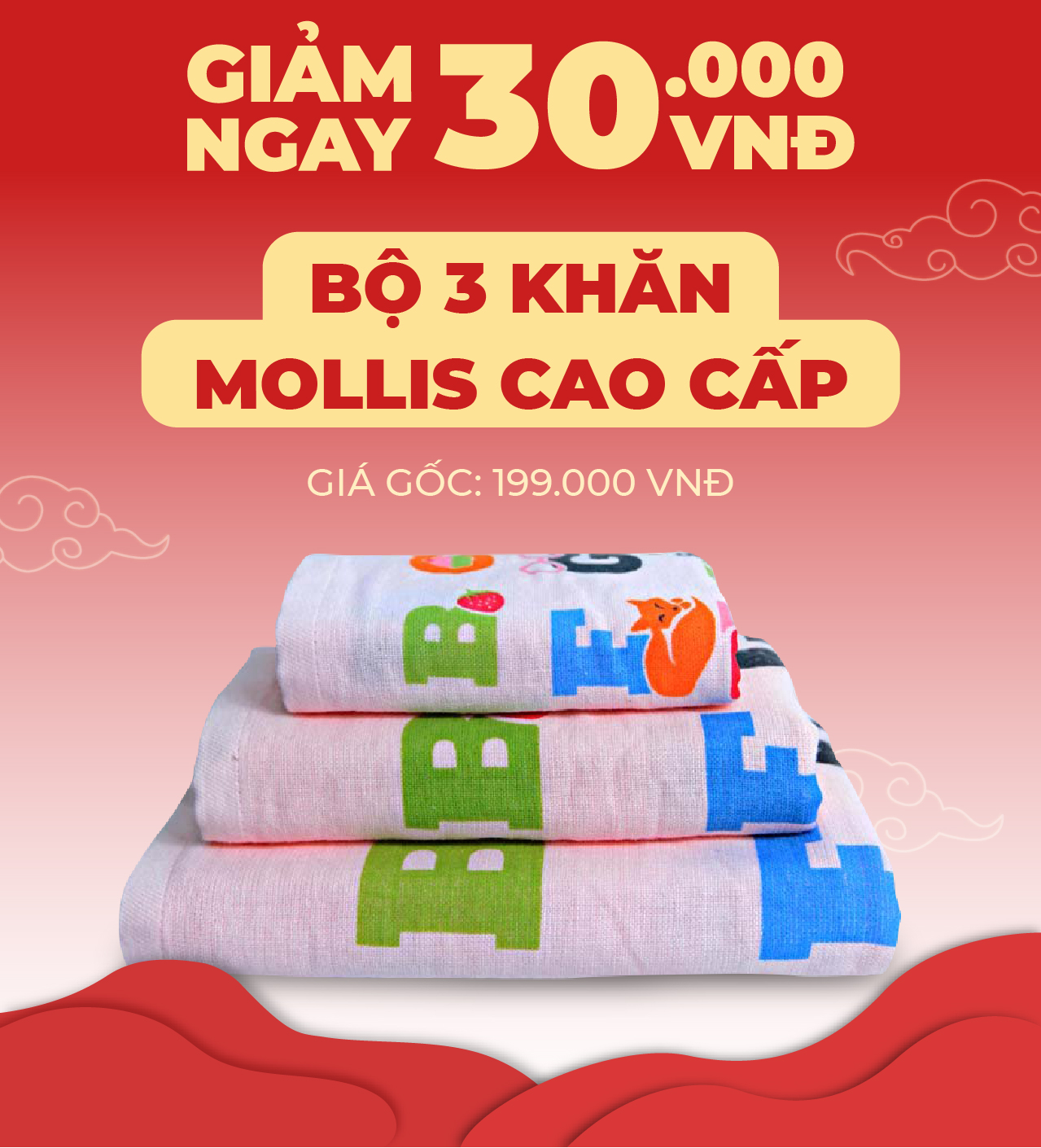 Bộ 3 khăn MOLLIS cao cấp - VKM03